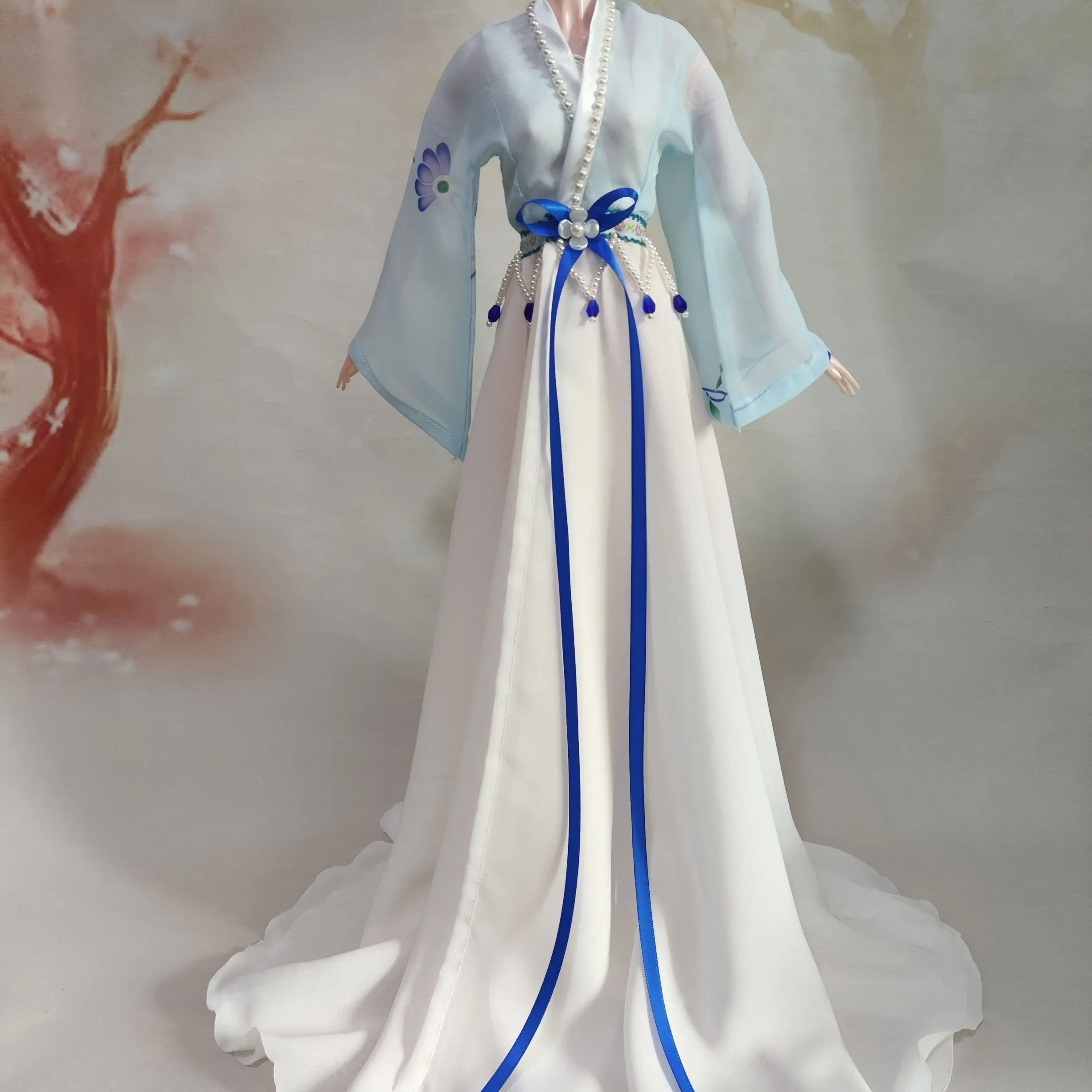 Ubranka dla lalki 60 cm, pasujące na lalkę BJD 1/3, chiński strój w stylu starożytnym, Hanfu, zabawki do przebierania, akcesoria do domku dla lalek, prezent, bez lalki.