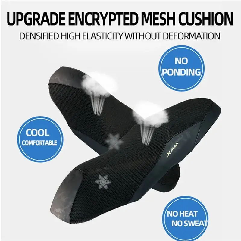 Easy To Use Motorbike Breathable Mesh 3D Seat Cushion Cover For XMAX300 XMAX 300 125 X-MAX 250 400 Motorcycle Seat Replac