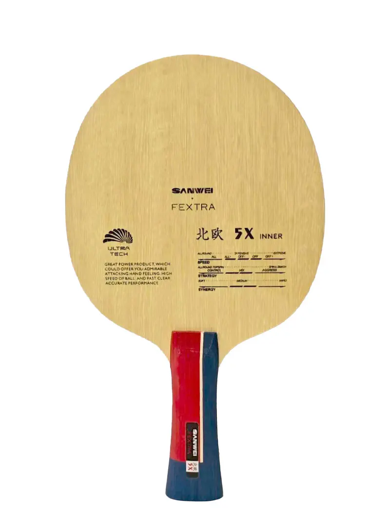 Original SANWEI FEXTRA 5X Table Tennis Blade Inner Outer Basalt Fiber Ping Pong Paddle Professional 7-Ply Table Tennis Racket