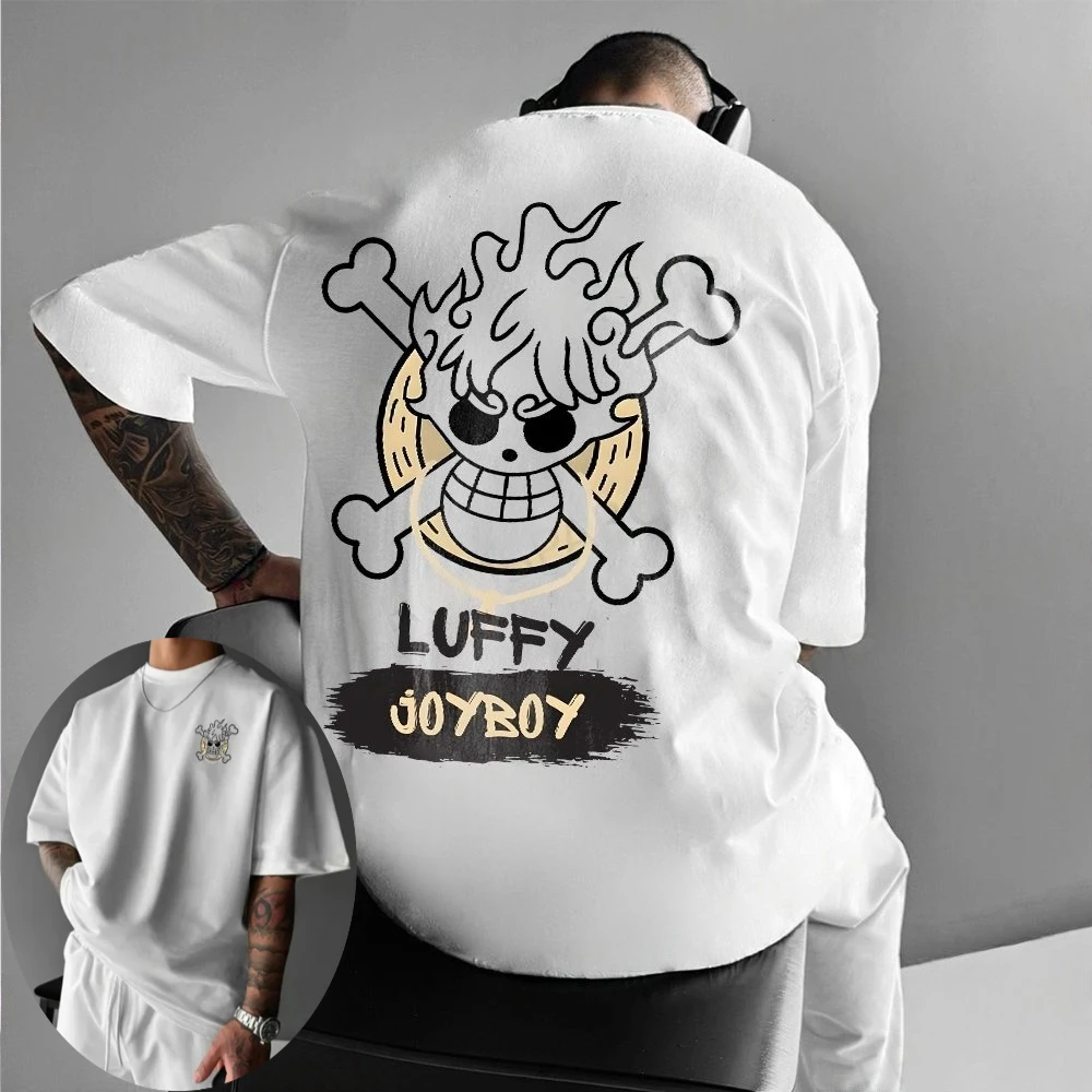 قطعة واحدة لوفي للرجال والنساء 2026 صيف جديد أنيمي Harajuku مزدوجة الوجهين مطبوعة الأمريكية عادية الوالدين والطفل #3