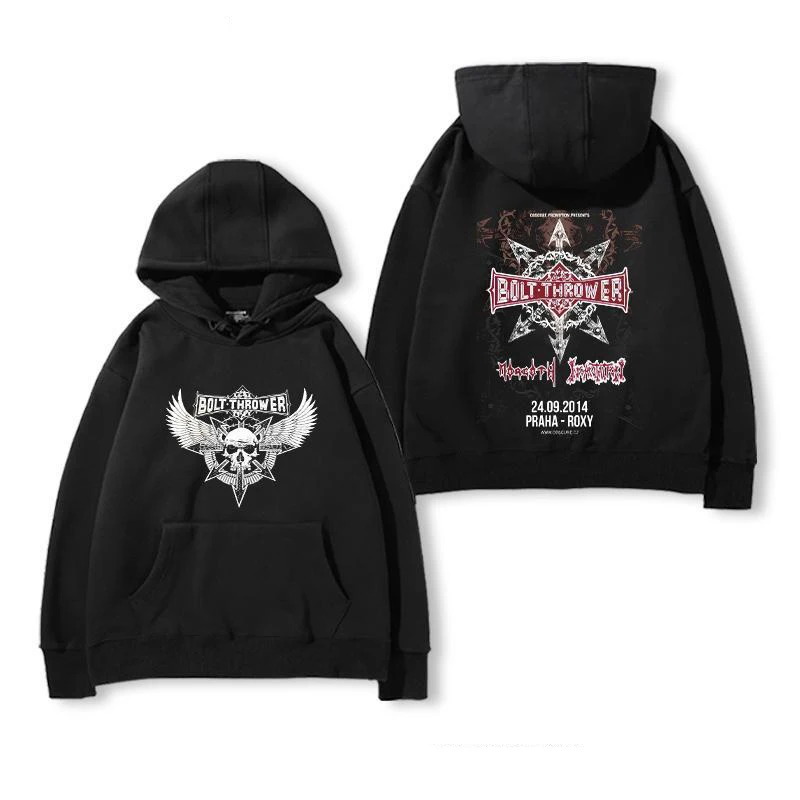 Bolt Thrower Band Hooded Sweatshirt Men's Autumn and Winter European and American Style Death Hardcore Rock Jacket