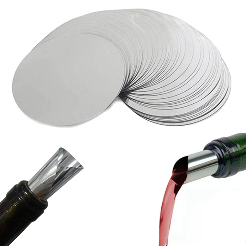 

【Price-Drop!】1200 Pcs 3 Inch Silver Wine Pourer Discs Drip-Proof Drip Pouring Pour Spout Pour Wine Thin Slice