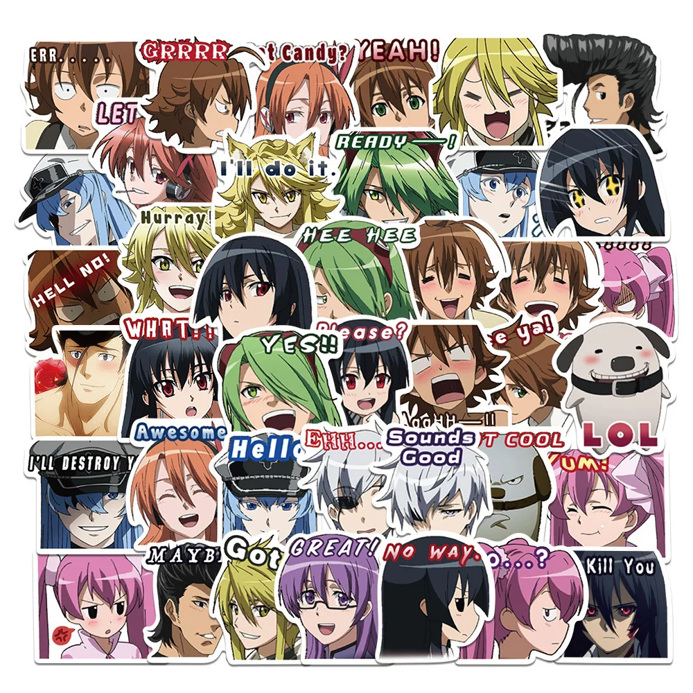 

40Pcs Japanese Classic Anime Akame Ga KILL DIY Sticky Poster Self-adhesive Art Waterproof Sticker Coffee House Dorm Room Wall