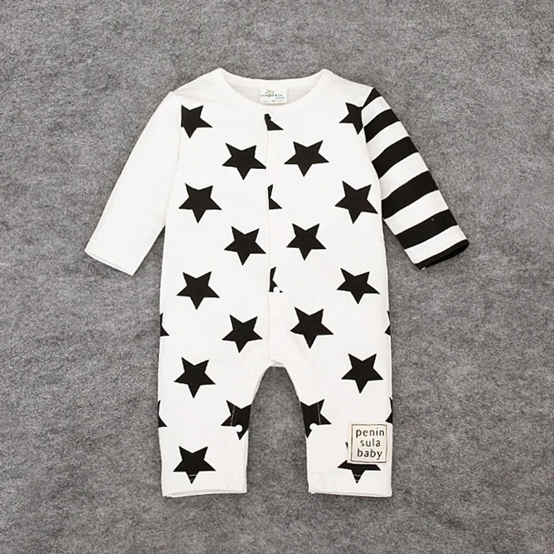 Fashion kids Jumpsuit Baby Boys Star Print Romper Long Sleeve Rompers Spring Autumn Children Clothing