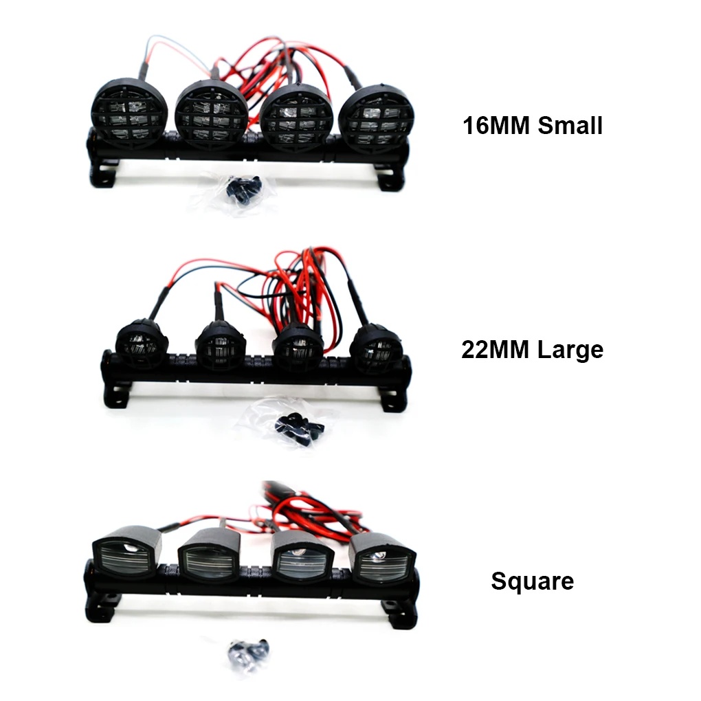 

16/22mm FTX5586RC Car Light Bright Lamp LED Roof Light Bar with 4Spotlights for 1/12ECX RC RGT136100 ECX01013T2 Upgrade Parts