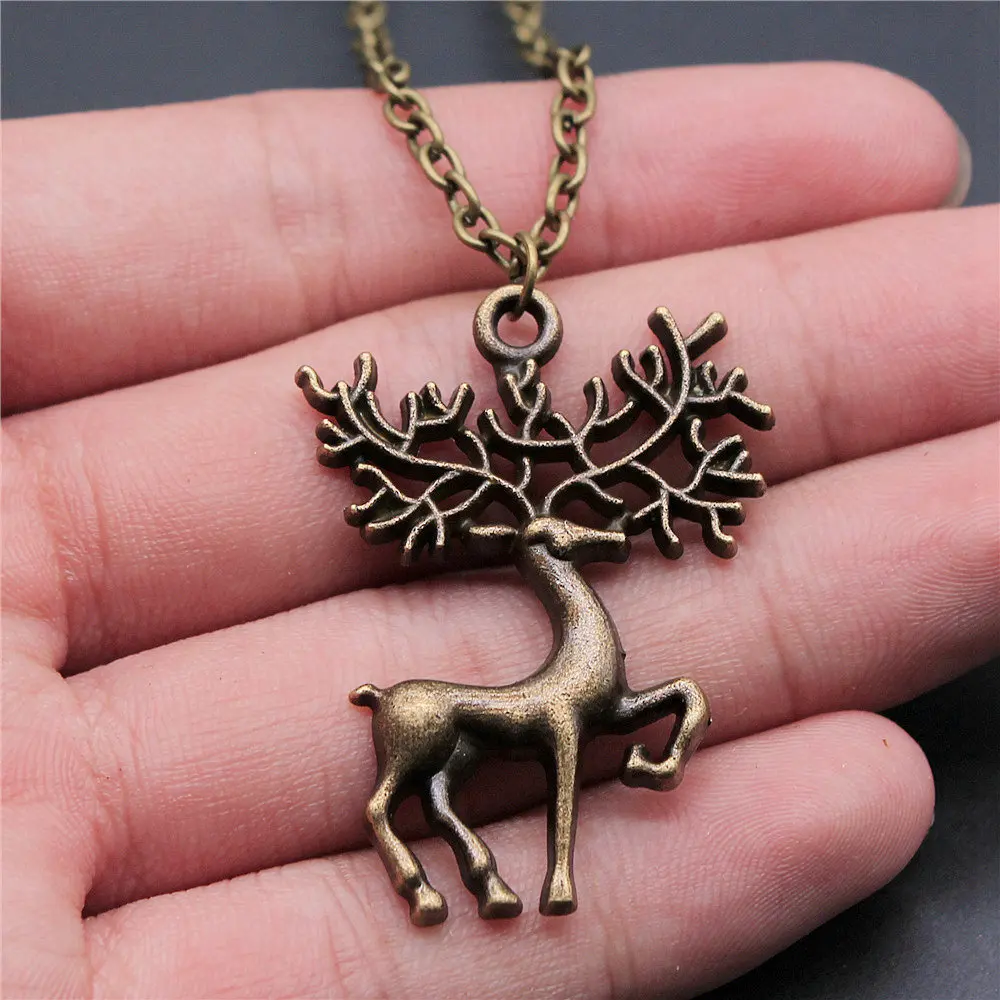Collier licorne cheval cerf, longue chaîne de 45cm ou 70cm, bijoux pour femmes, ethnique de mariage, articles mignons bon marché