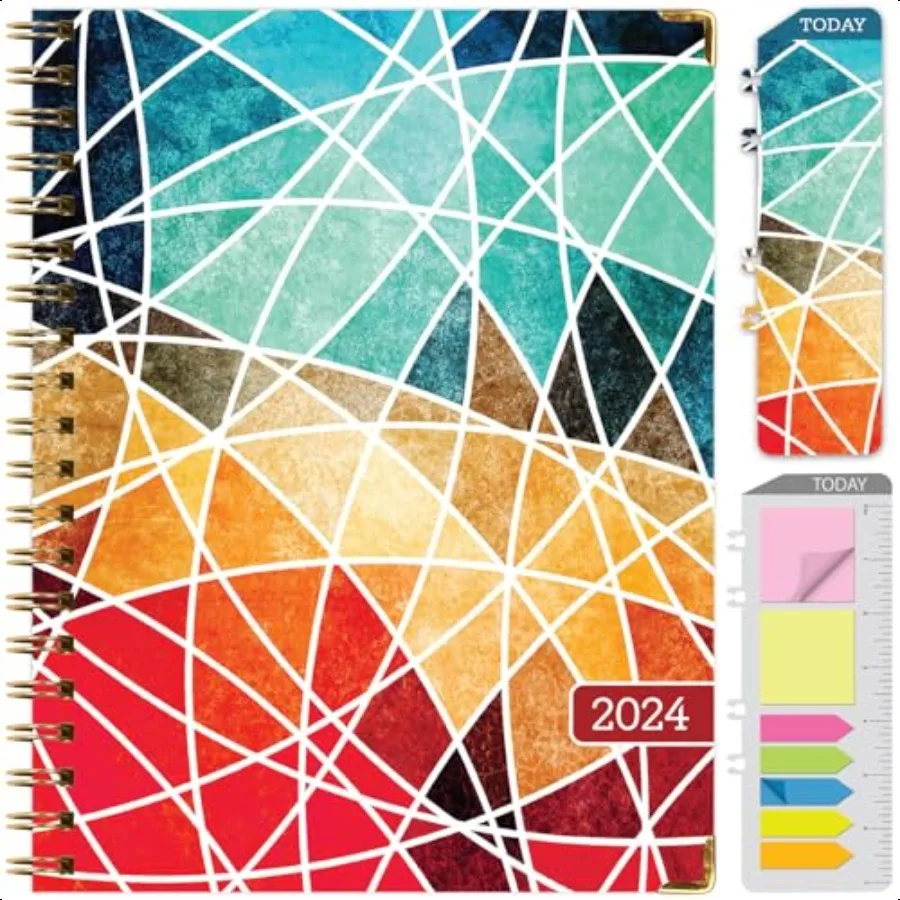 

HARDCOVER 2024 : November 2023 Through December 2024 8.5x11 Daily Weekly Monthly Yearly Agenda. Bookmark Pocket Folder and Sti