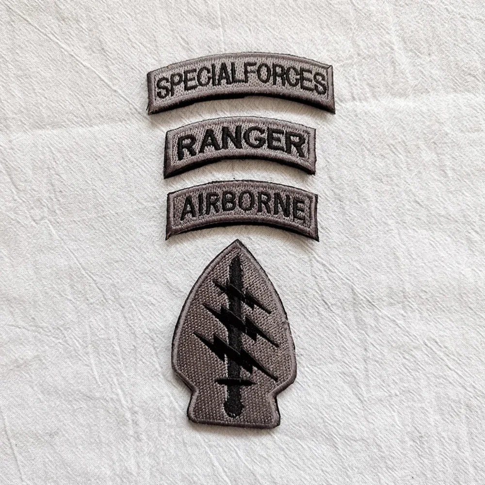 USA Lightning Badge  Military Tactical Appliques Sewing Stickers Embroidered Hook&Loop Patches for Clothes Backpack