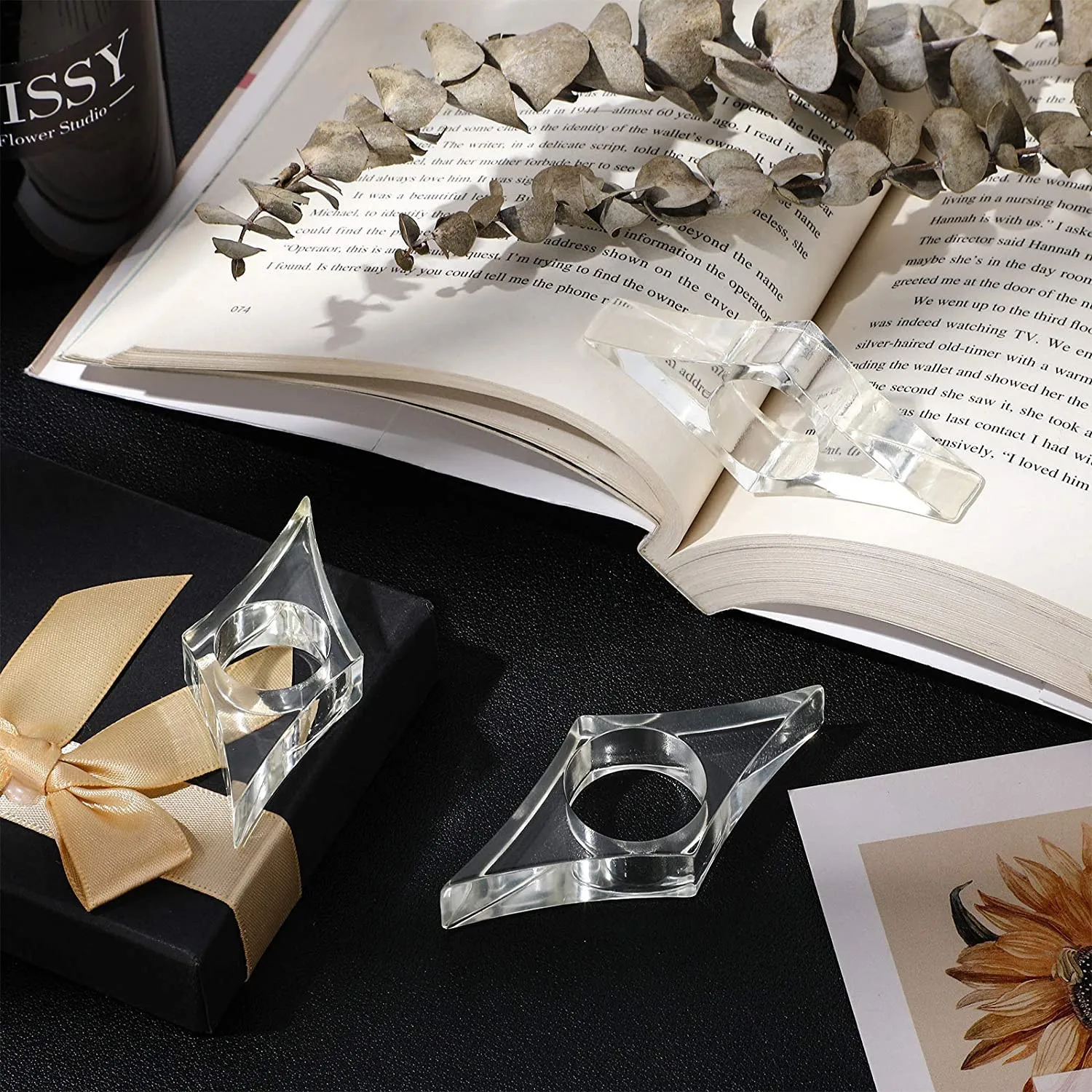 Clear Acrylic Page Expander Thumb Bookmark Reading Accessories Book Lovers Bookworm Literary Gifts