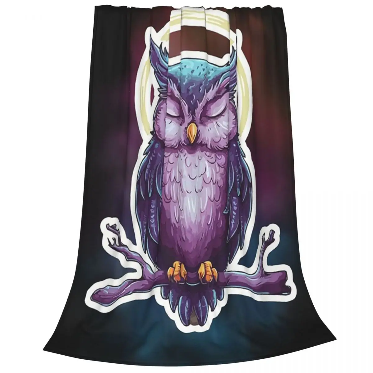 Zen Meditation Buddhism Buddhist Owl Blanket Flannel Sofa Throw Blankets For Couch Bedding Office Throws Bedspread Quilt