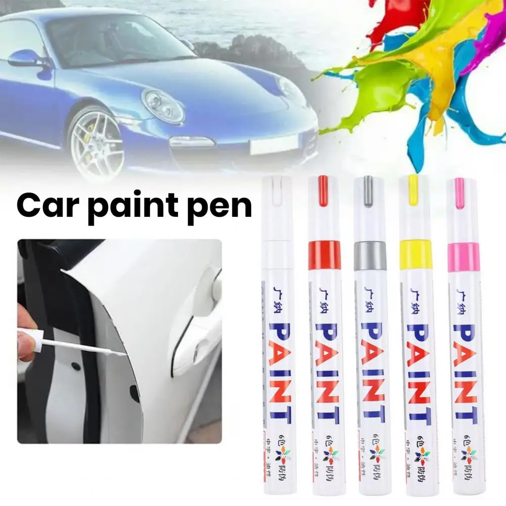 Car Paint Pen 12 Colors Quick Dry Waterproof Oil Based Medium Tip Metal Wood Fabric Plastic Rock Painting Glass Marker Pen