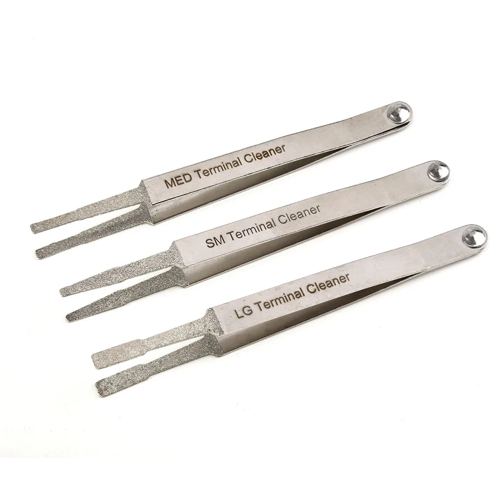 Pin Cleaning Tool Remove Corrosion，Extend Harness Life Tweezer 3pcs Connector Electric Terminal Cleaner For Cleaning Flat