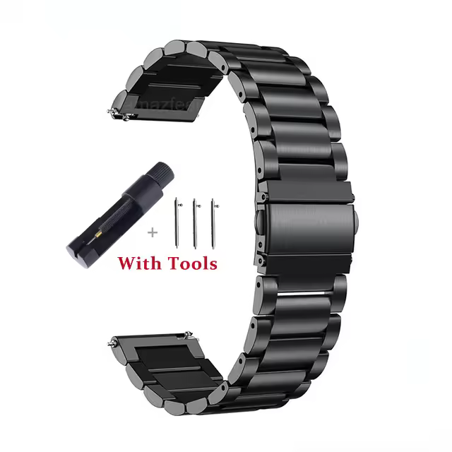 18mm 20mm 22mm 24mm Width Quick Release Full Stainless Steel Watchband Wristwatch Universal Flat Head Watch Strap Accessories - Image 9