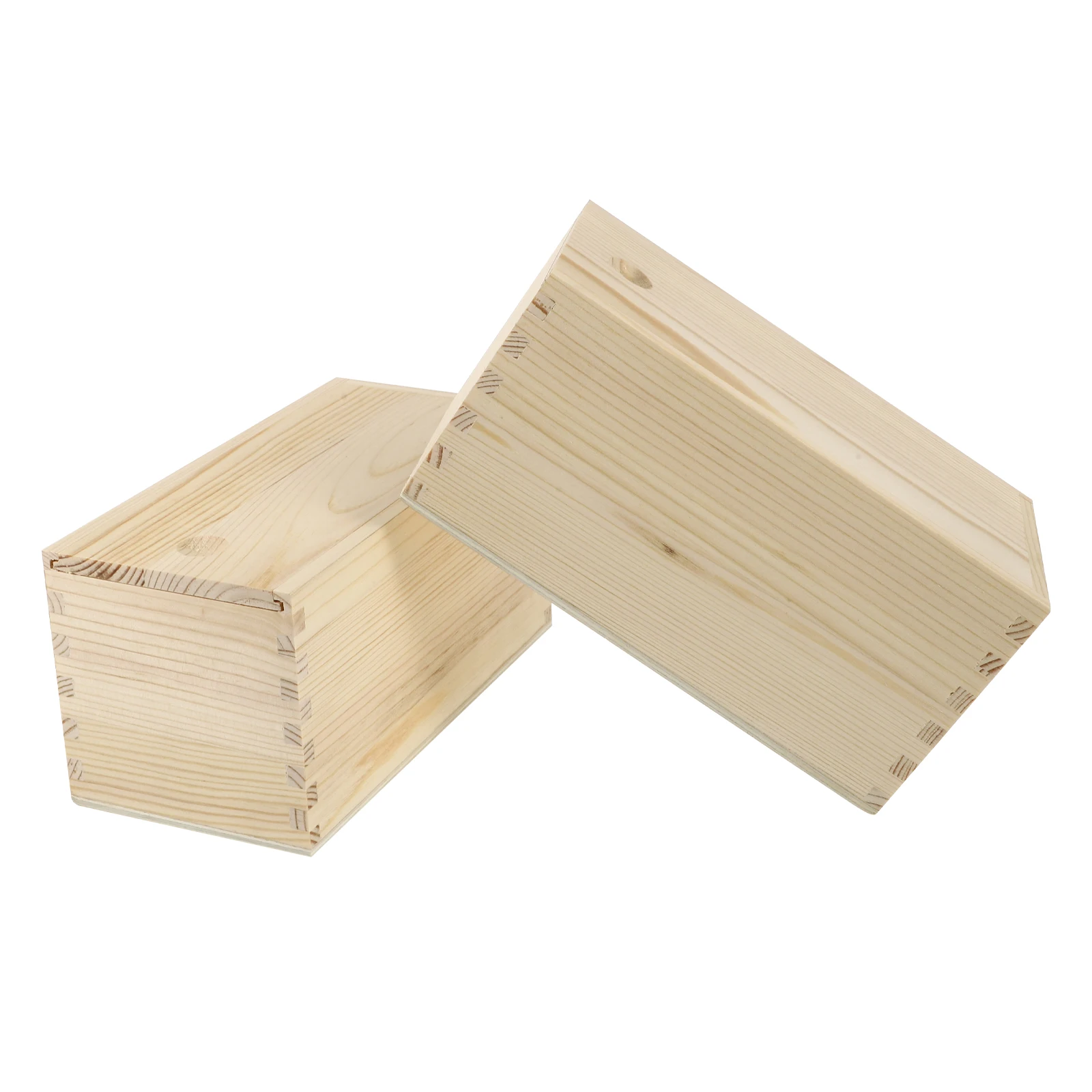 

2pcs Wooden Sliding Storage Boxes Household Gift Container With Lid Cosmetics Jewelry Home Accessories Multi-Function Packaging
