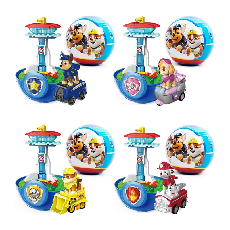 Paw Patrol Observation Platform Pull Back Car Big Bind Egg Action Figure Chase Rubble Skye Marshall Children's Birthday Gift Toy