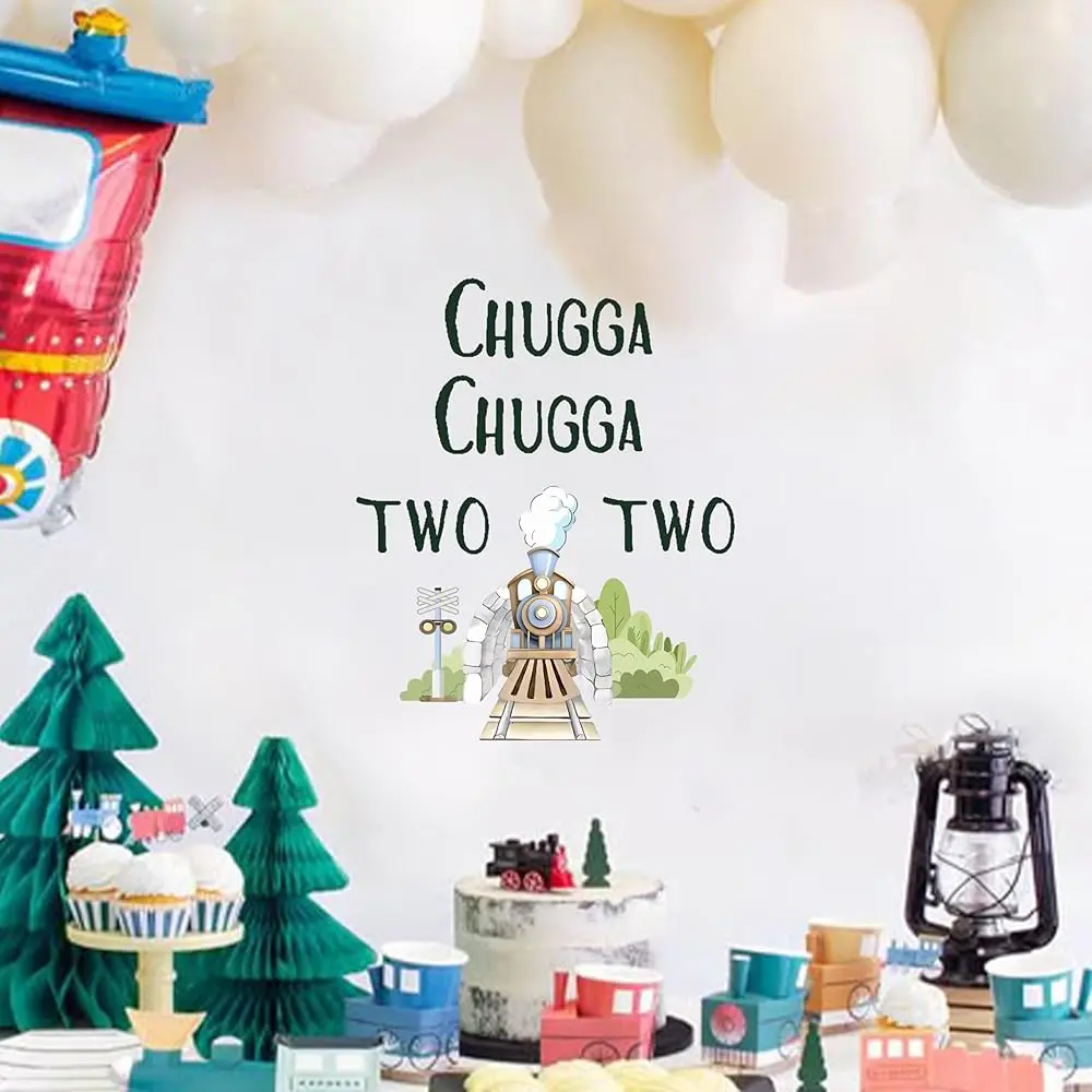 

Наклейка Chugga Chugga Two Two - Декоративная наклейка на тему поезда для украшения на 2-й день рождения, наклейка с надписью Happy Second Birthday, товары для вечеринки