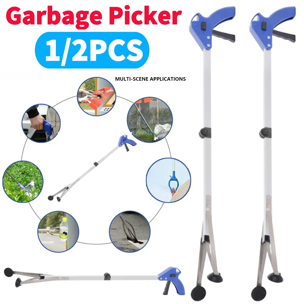 1/2Pcs Müll Grabber Reacher Werkzeug Klapp Müll Clip Picker Erweiterte Picker Zangen Sanitär Pickup Reinigung Liefert