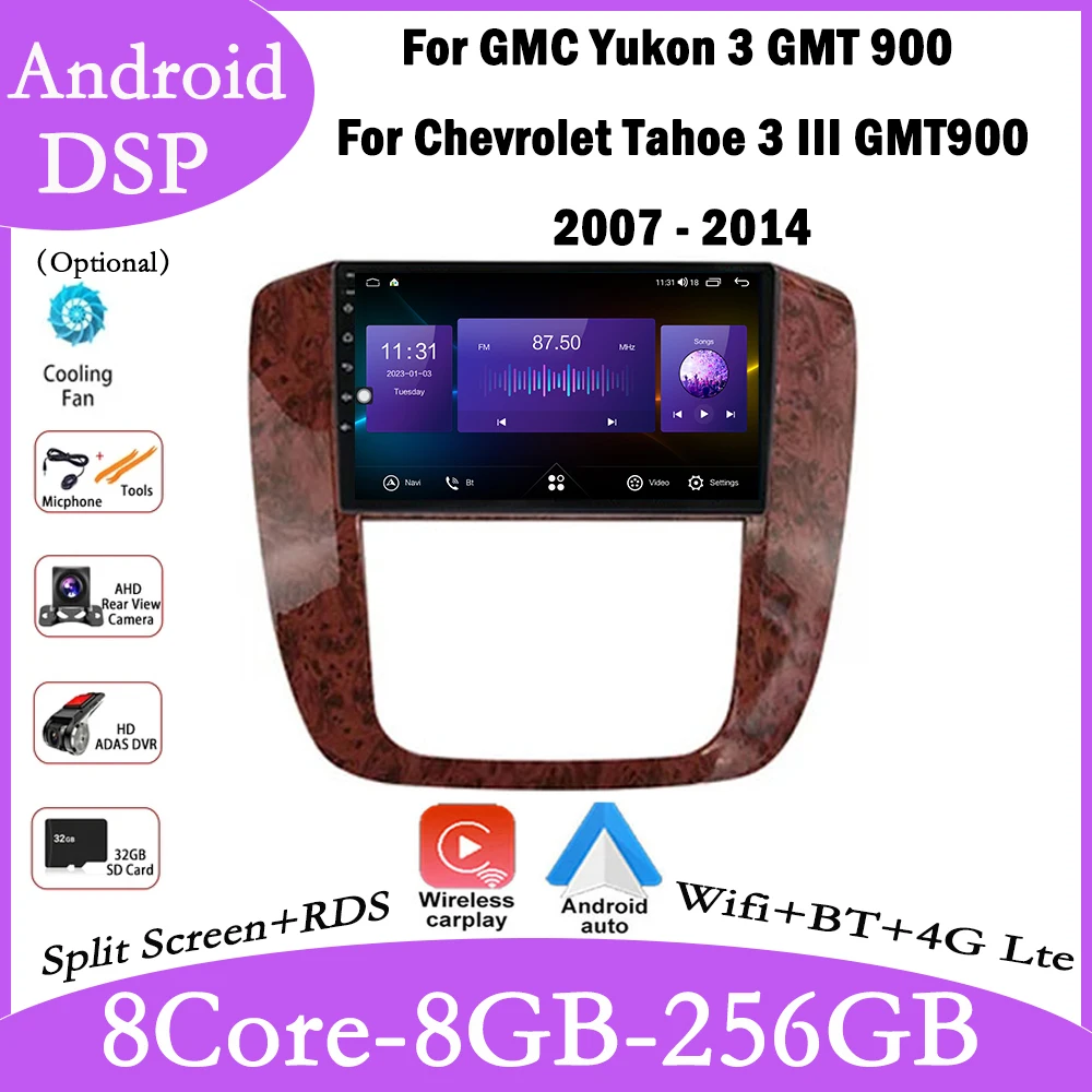 

For GMC Yukon 3 GMT 900 For Chevrolet Tahoe 3 III GMT900 2007 - 2014 Car Carplay Video Player GPS Navigation Multimedia Stereo