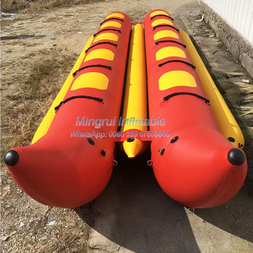 Inflatable Banana Boat for Water Park, 10 Seat, Flying Fish, Towable Tube, Water Games, Hot Sale