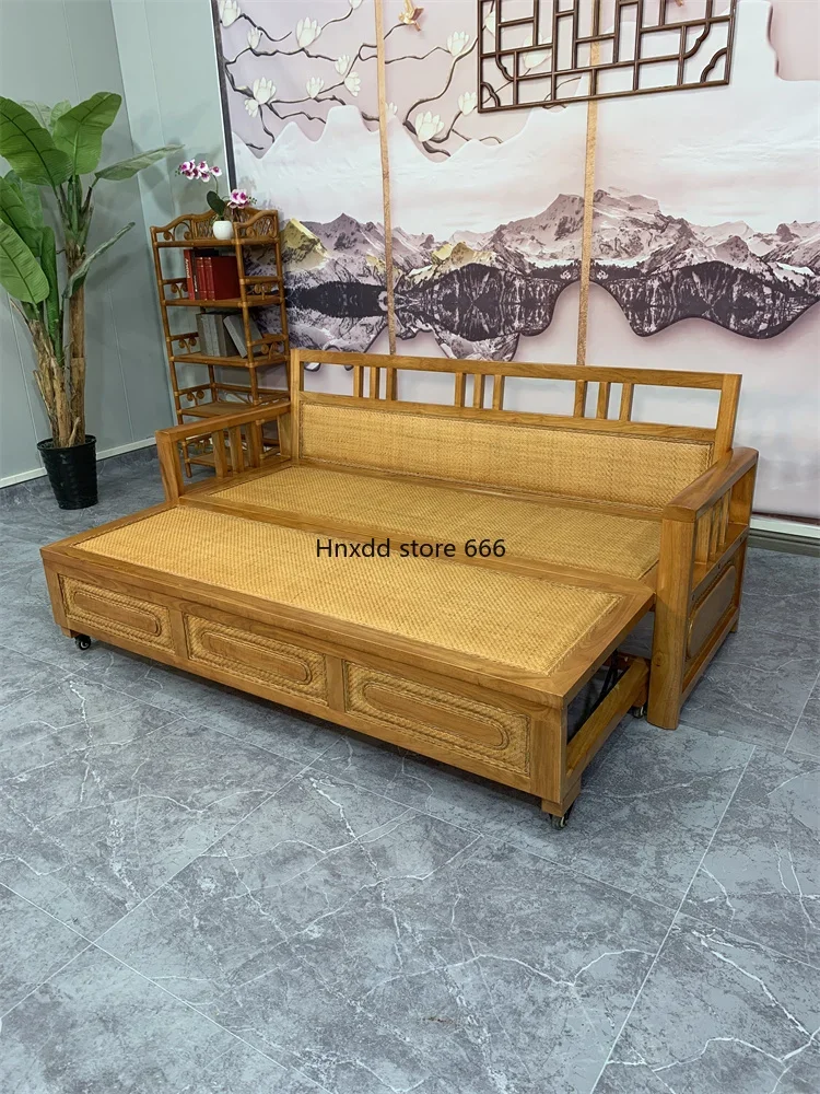 sofa bed folding dual-purpose retractable storage casual bed function rattan sofa