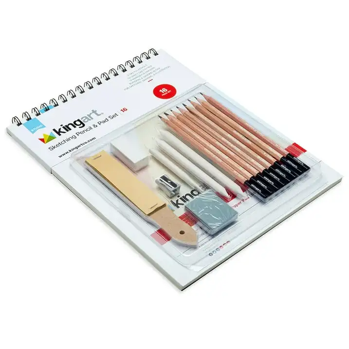 (3 pack) Kingart Studio, Sketching & Drawing Pencil Art Set Kit, 16 Pc., For Beginners and Experts