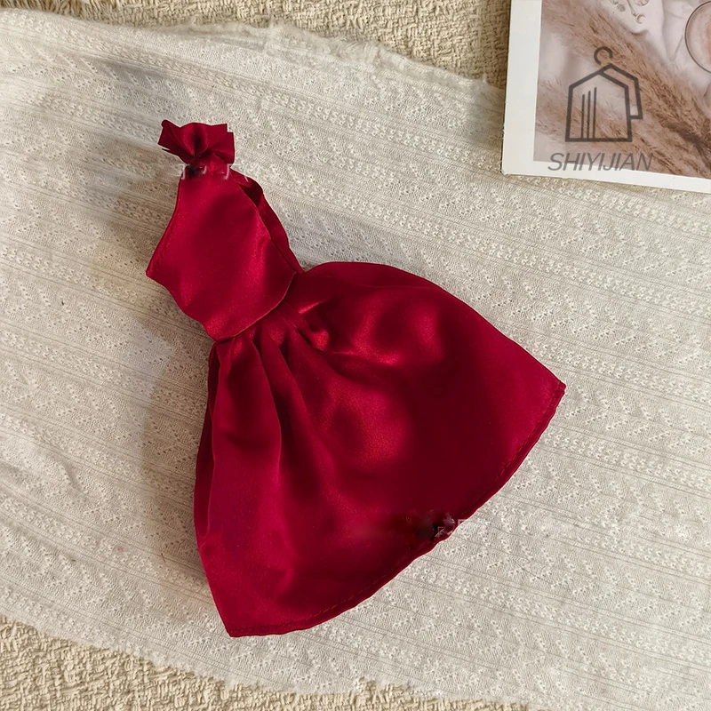 New 30cm Supermodel Doll Clothes Fashion Luxury Satin Off-the-Shoulder Dress 1/6 Scale Doll Dress Up Evening Gown Princess Dress