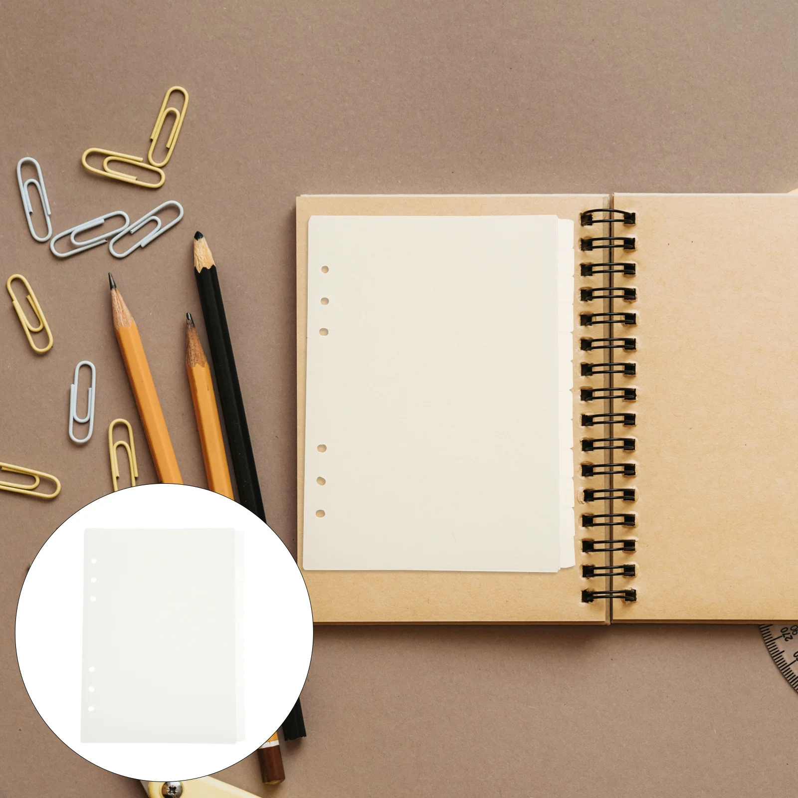 

12Pcs A5 6-Hole Plastic Binder Dividers with Colored Index Tabs for Notebooks Planners Diaries Office Organizers