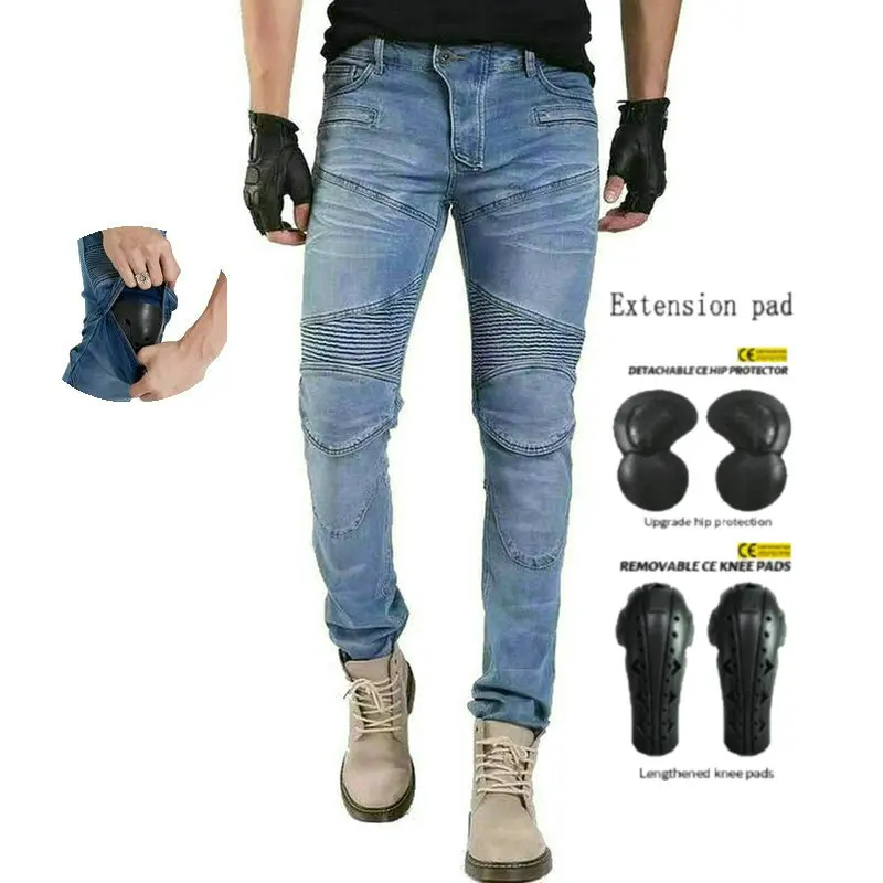 Volero Motocross Little Slim Jeans Hot Sales Motorcycle Riding Protection Pants Moto Knight Casual Trousers High Elasticity