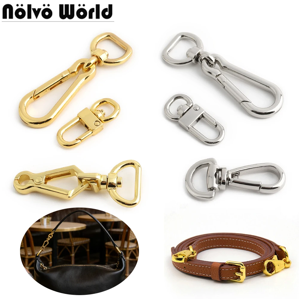 10/50/100PCS Metal Carabiner Snap Hook Trigger Swivel Buckle For Keychain Dog Collar Lobster Clasp Rotatable Spring Accessories