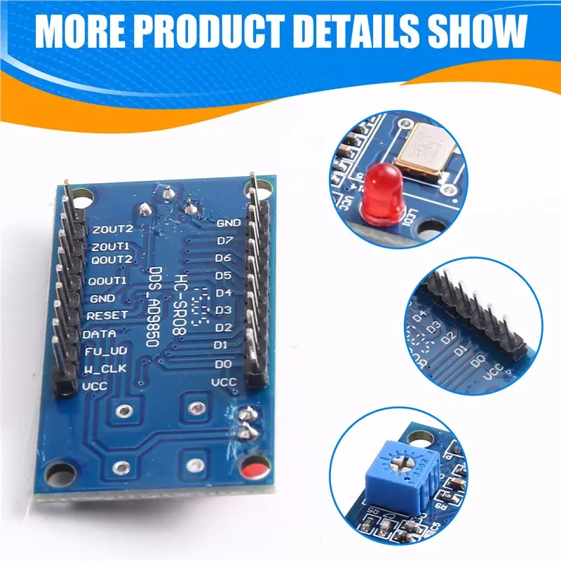 B49C AD9851 DDS Signal Generator Module 0-70Mhz Development Board 2 Sine Waves And 2 Square Waves 30Mhz Oscillator