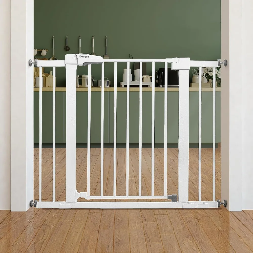 

Baby Gate for Doorways and Stairs, 26''-40'' Auto Close Dog/Puppy Gate, Easy Install, Pressure Mounted, No Drilling