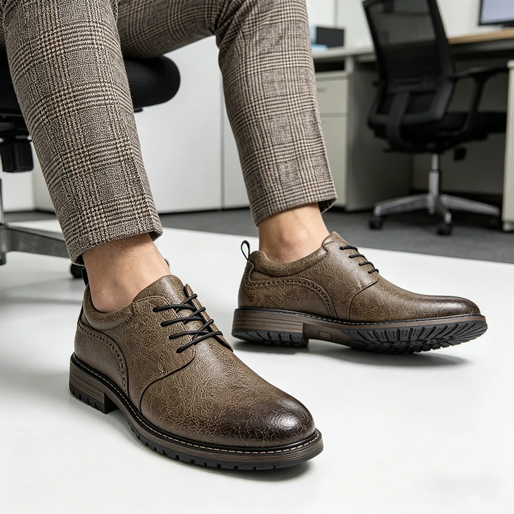 

Man Casual Shoes Brand Comfortable Fashion 2026 Men Derby Shoes