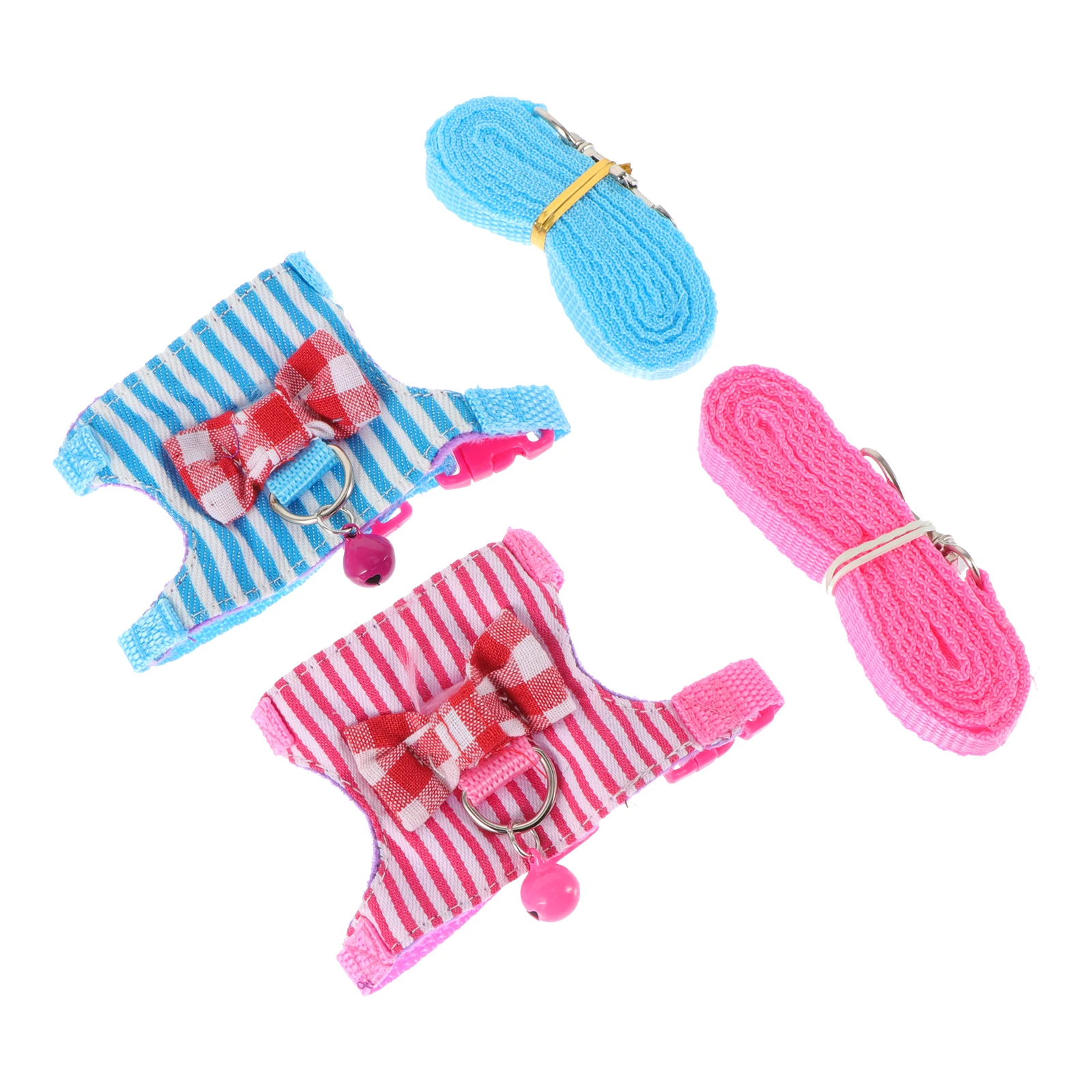 

2 Sets Pet Harness Small Animal Leash Adjustable Travel Hamster Cage Accessories Comfortable Rat Harness Portable Breathable