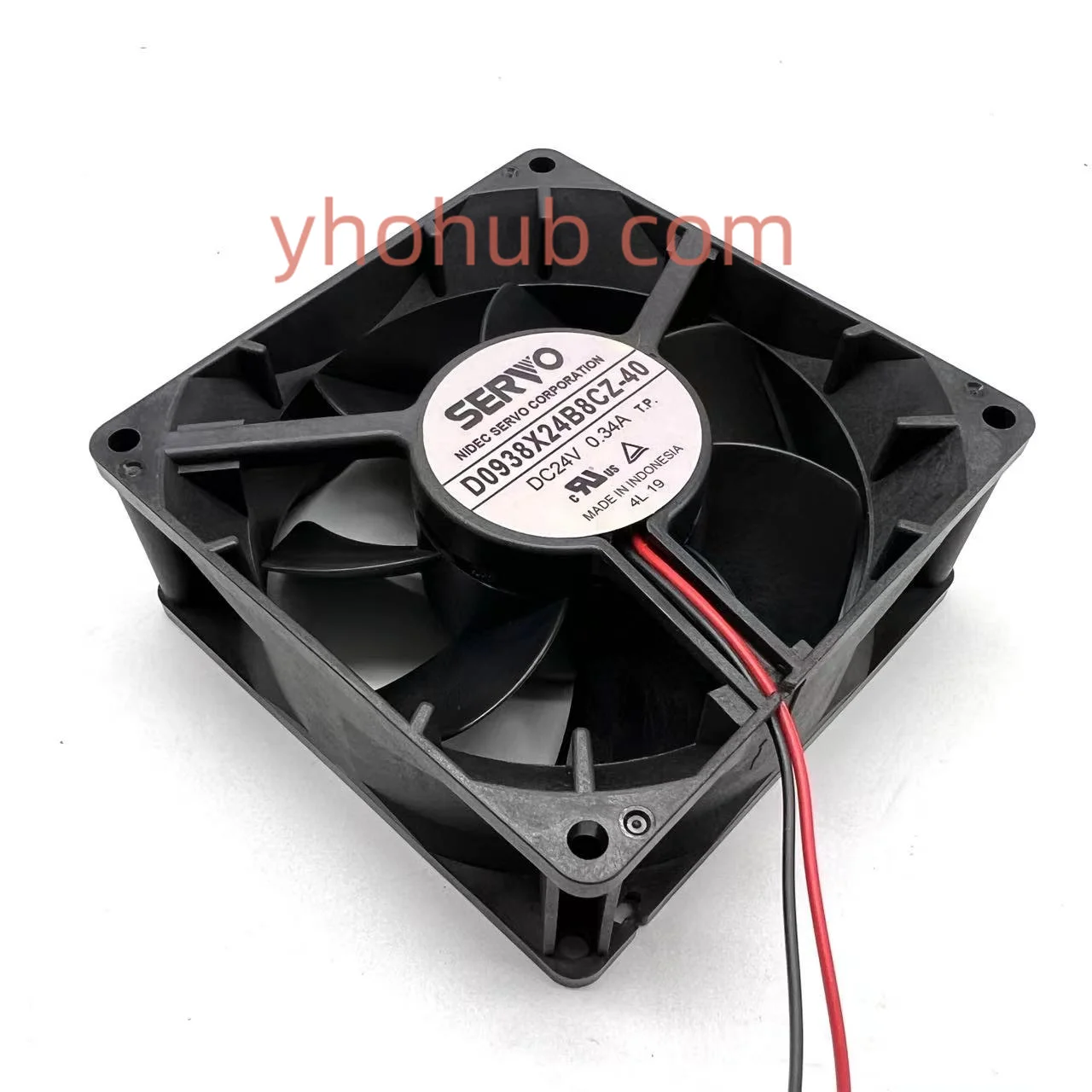 SERVO D0938X24B8CZ-40 DC 24V 0.34A 2-Wire 90x90x38mm Server Cooling Fan