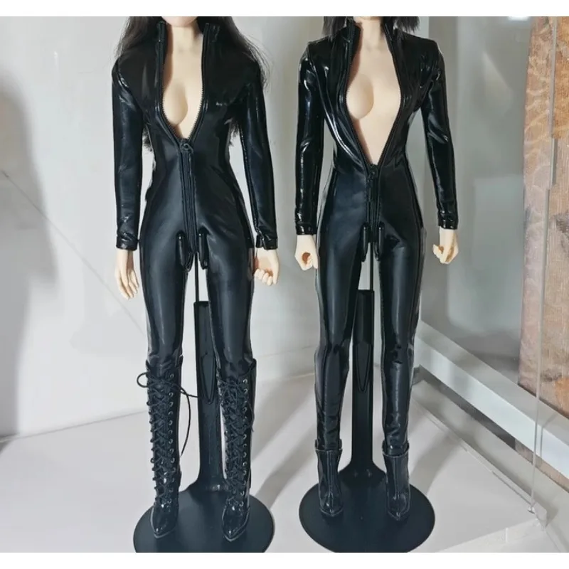 

JFX-02 1/6 Scale Female Sexy High Collar Pu Leather Bodysuit Leaking Chest Jumpsuit Doll Clothes Model for 12inch Soldier Body