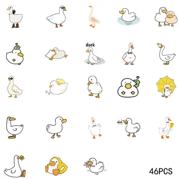 50張可愛小鴨卡通塗鴉貼紙,可用於裝飾筆記本、水杯、日記本、行李箱、吉他、古典玩具、剪貼簿等DIY裝飾貼紙 12 最佳銷售 滑稽的貼紙 - №5
