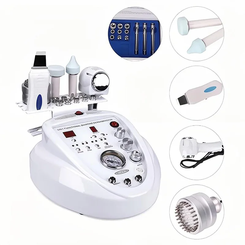 5 In 1 microdermabrasion Machine Galvanic Skin Scrubber Ultrasound Massager For Face Care Beauty Equipment