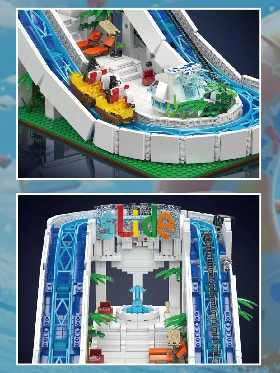 Mould King Serie di attrezzature per parchi acquatici Kit di blocchi di costruzione per viaggi d'acqua motorizzati tecnici per giocattoli per adulti Regali per bambini