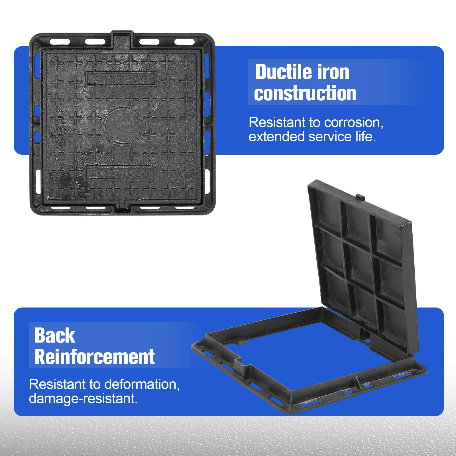 

Люки-крышки для канализации с прямоугольным основанием, съемные, с противоскользящим покрытием, для канализации, двора, бетонного подвала, патио