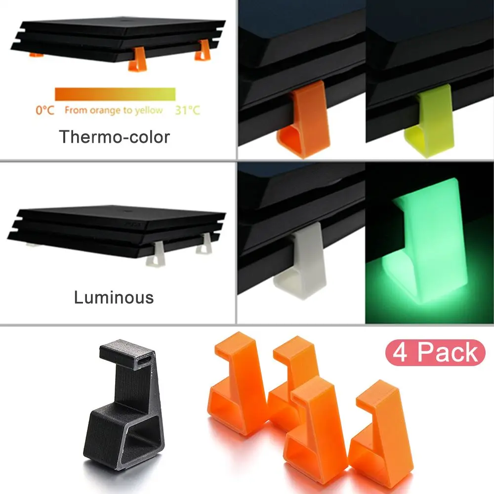 4Pcs Flat-mounted Base Heighten Support Cooling Legs Stand Console Holder Bracket For Sony PlayStation 4 PS4 Slim Pro