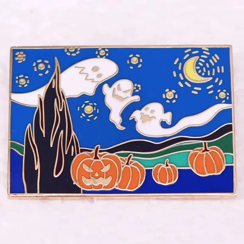 Exquisite Artistic Painting Brooches Metal Enamel Lapel Pins Backpack Hat Accessories Decorative Trims Fan Gifts view 4