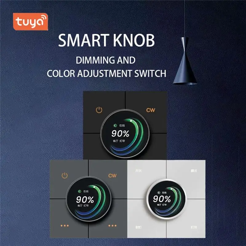 -[A51I Digital]Tuya Zigbee Knob Smart Dimming Switch Panel App Control Voice Control Linkage 4 Gang Relay Smart Home Light Switc