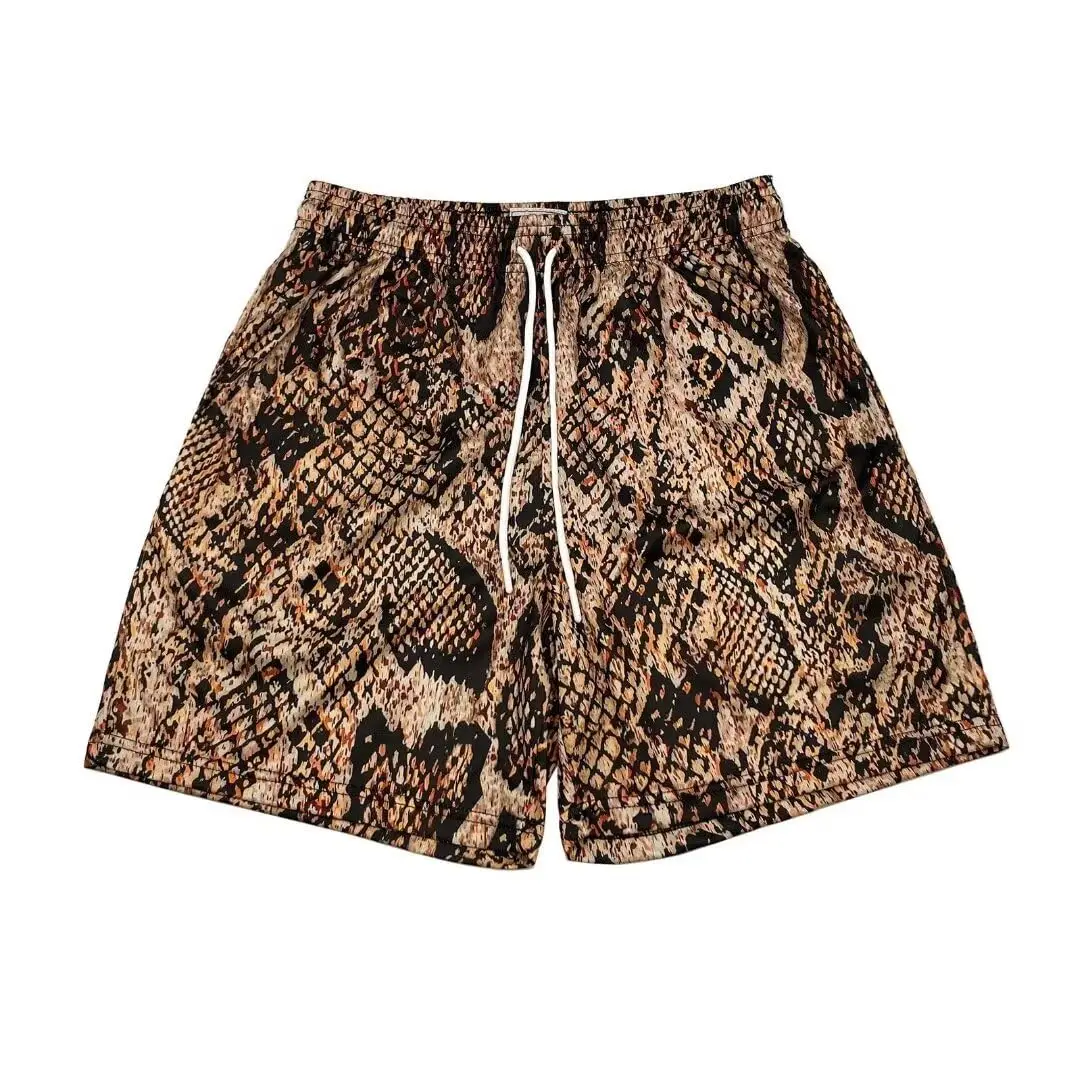 Men's Scale Printed Pattern Casual Shorts Boys Summer Cool Hawaiian 3D Printed Casual Swim Trunks Drawstring Surfboard Shorts