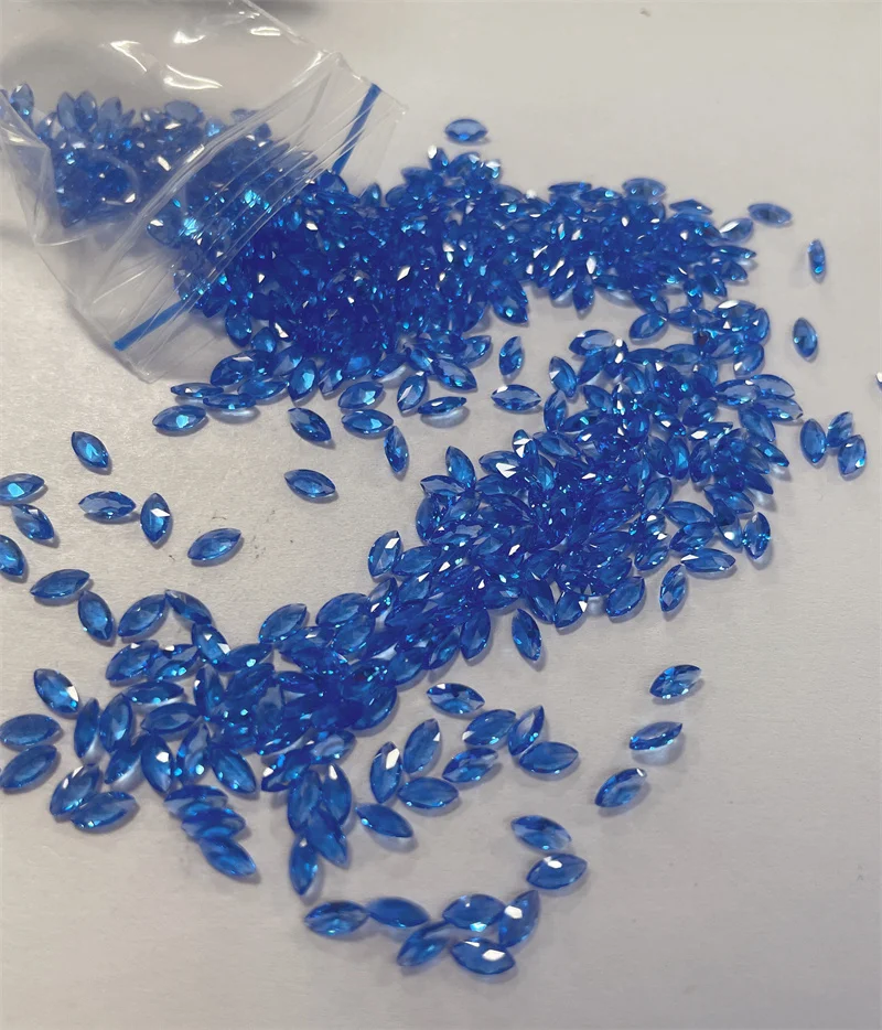 

High Temperature Resistanc 2.5x5mm 3x6mm London Blue Nano Stone Marquise Cut Nanocrystal Lab Gems Beads For Jewelry Wax Setting