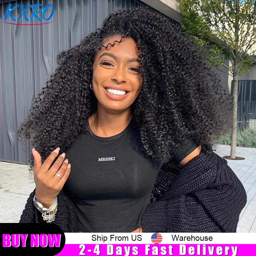 

3 IN 1 Half Wig With Drawstring Seamless Flip Over Glueless Deep Wave Curly Human hair Wig Kinky Curly Headband Machine Made Wig for Women ready to wear On Clearance Sale Pre Plucked Wig Party work daily life