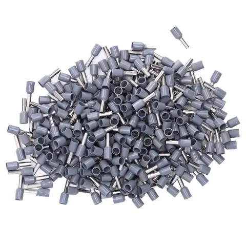 1000 Uds virola aislada 12 AWG E4009 virola aislada Pin terminales de engarzado terminales de extremo de cable Kit de virola aislada