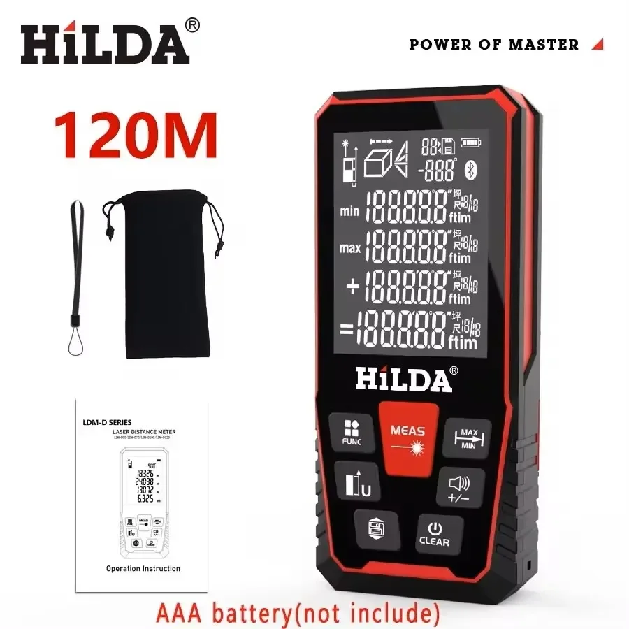 HILDA 50M/100M/120M Laser Rangefinder Professional Measuring Instrument Laser Rangefinder Testing Tool