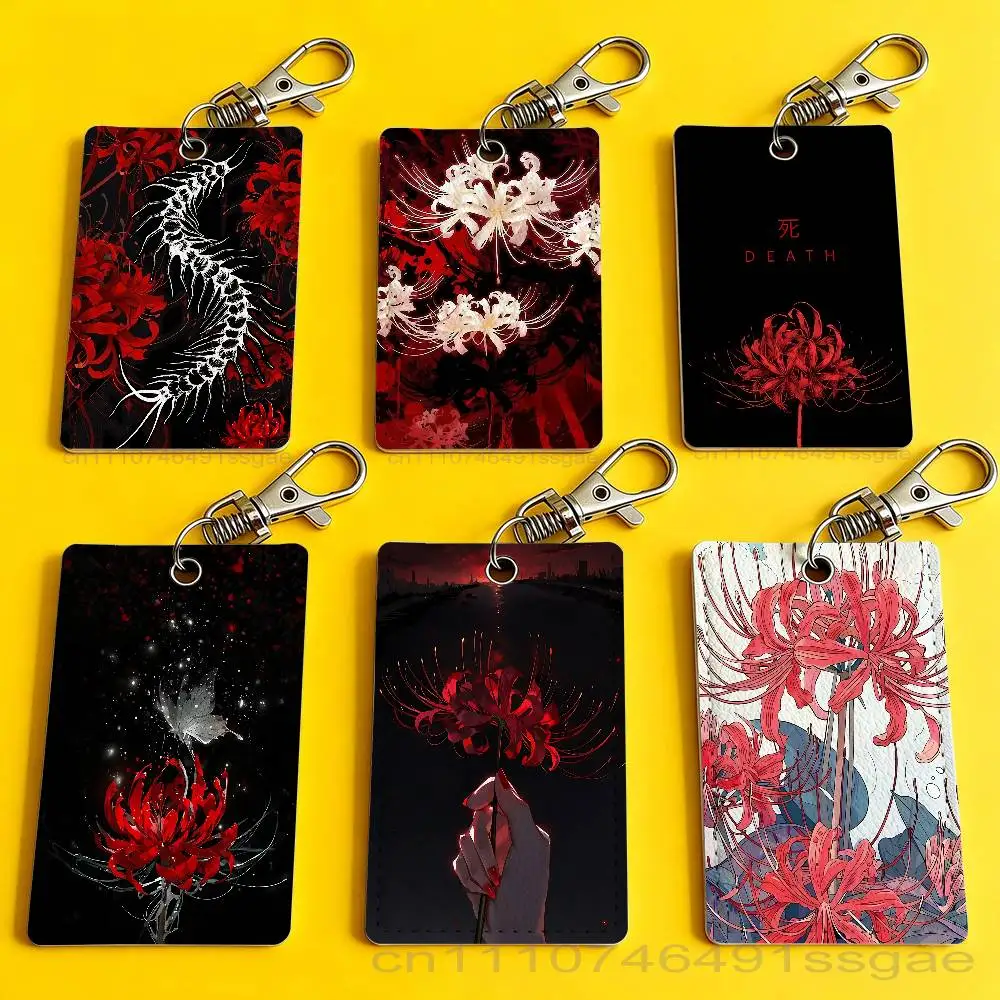 Ghoul Spider Lily Tokyo Card Holder Men And Womenn Universal Antirust Keychain Learther Access Drop Key Tag Ring