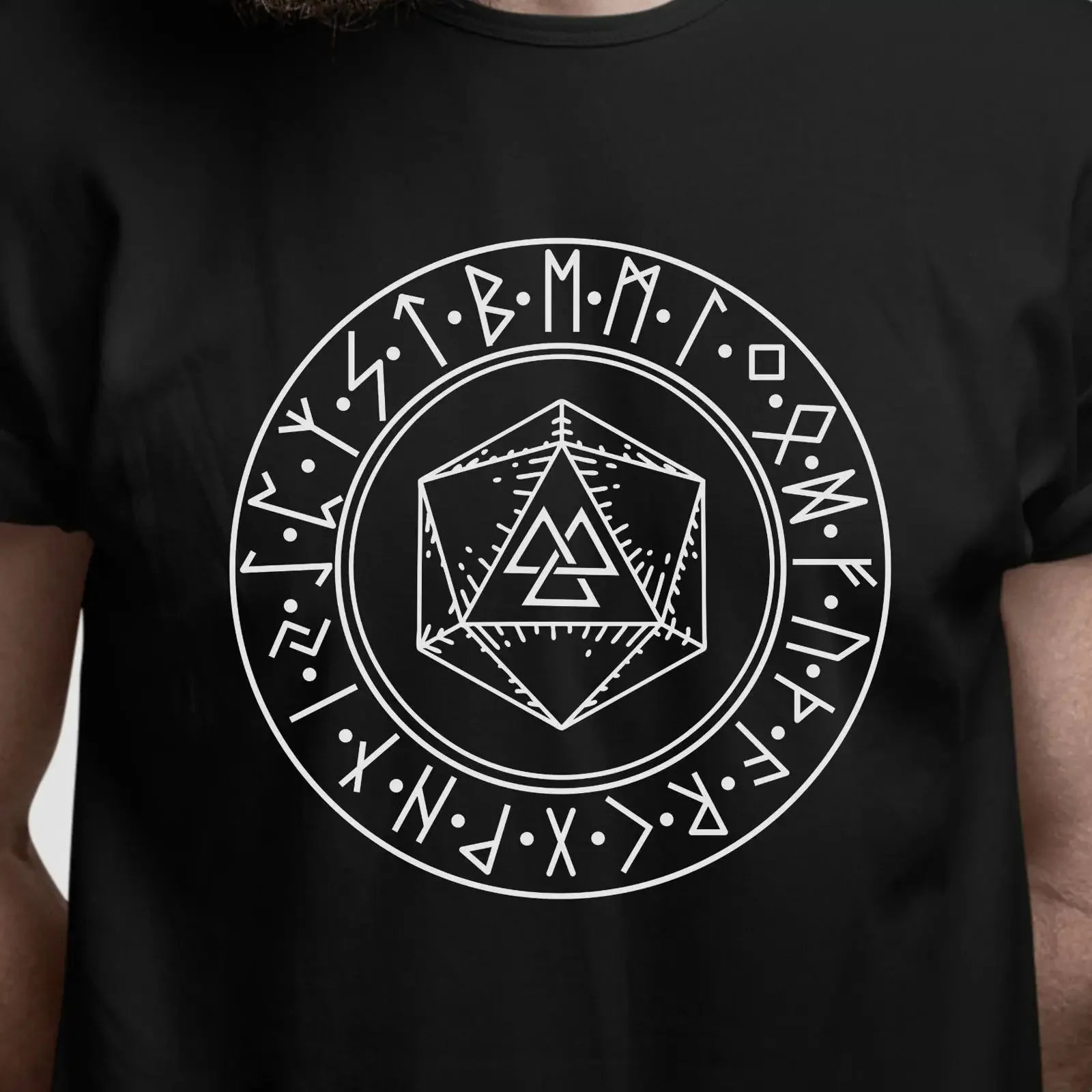 Viking DND T Shirt Nordic Runic Dice Valknut Norse Runes vintage Washed designer clothes Comfortable Stylish Unisex graphic