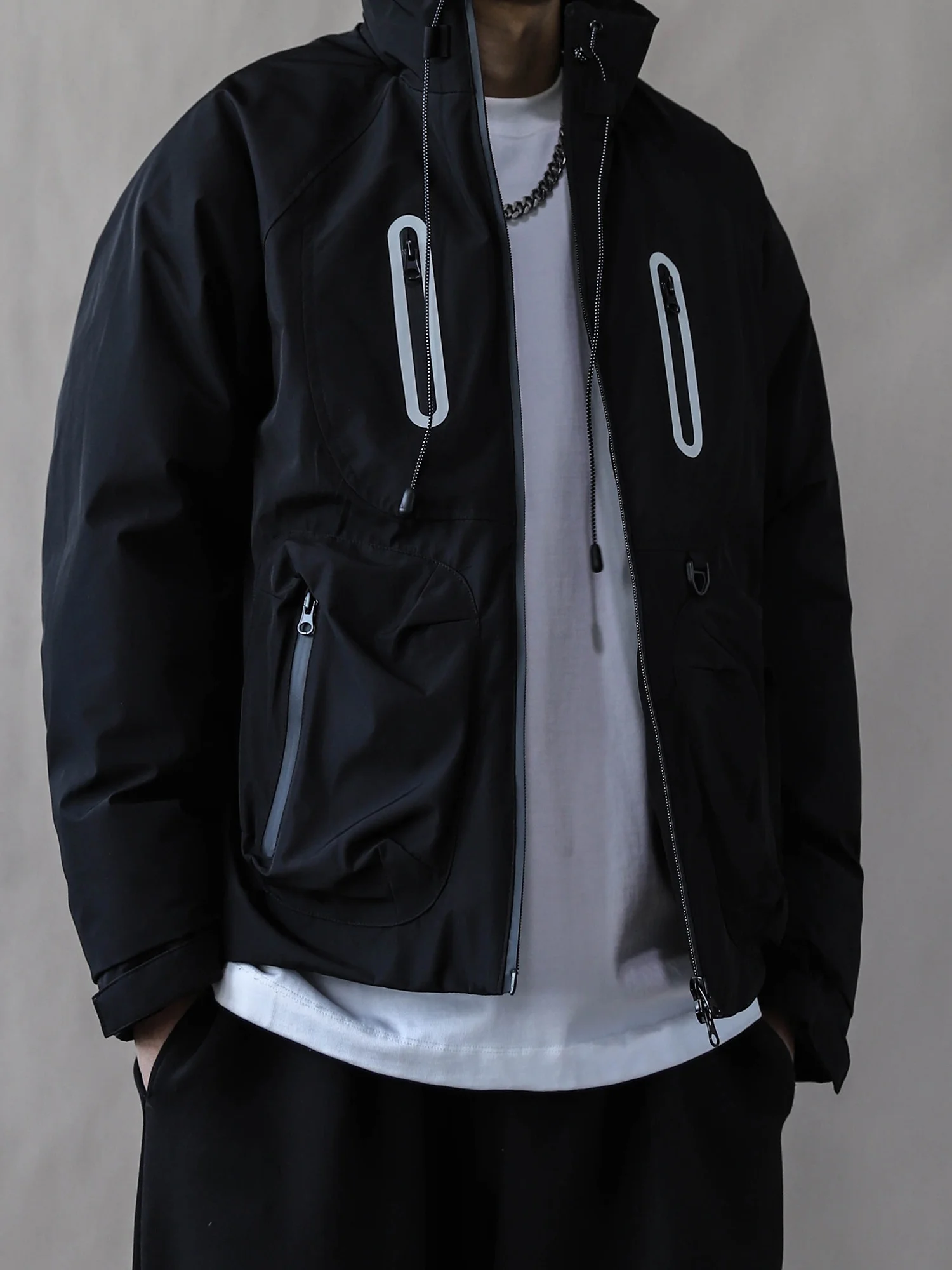 

Outdoor Men's Thiened Cotton Jaet Stand Collar Loose Fit Warm Youth Faion 2025 Winter Bla Casual Long Sve Coat